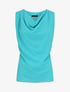 Top sans manches col bénitier et dos plissé - Turquoise - 5