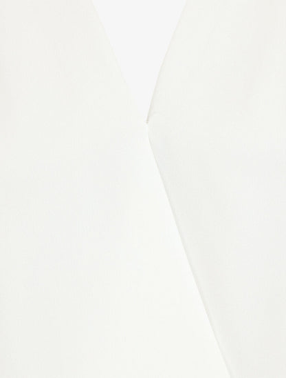 Top sans manches col cache-coeur dos en crochet - Blanc - 3