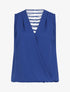 Top sans manches col cache-coeur dos en crochet - Bleu - 5