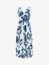 Robe imprimé fleurs et dos en V - Marine - 5