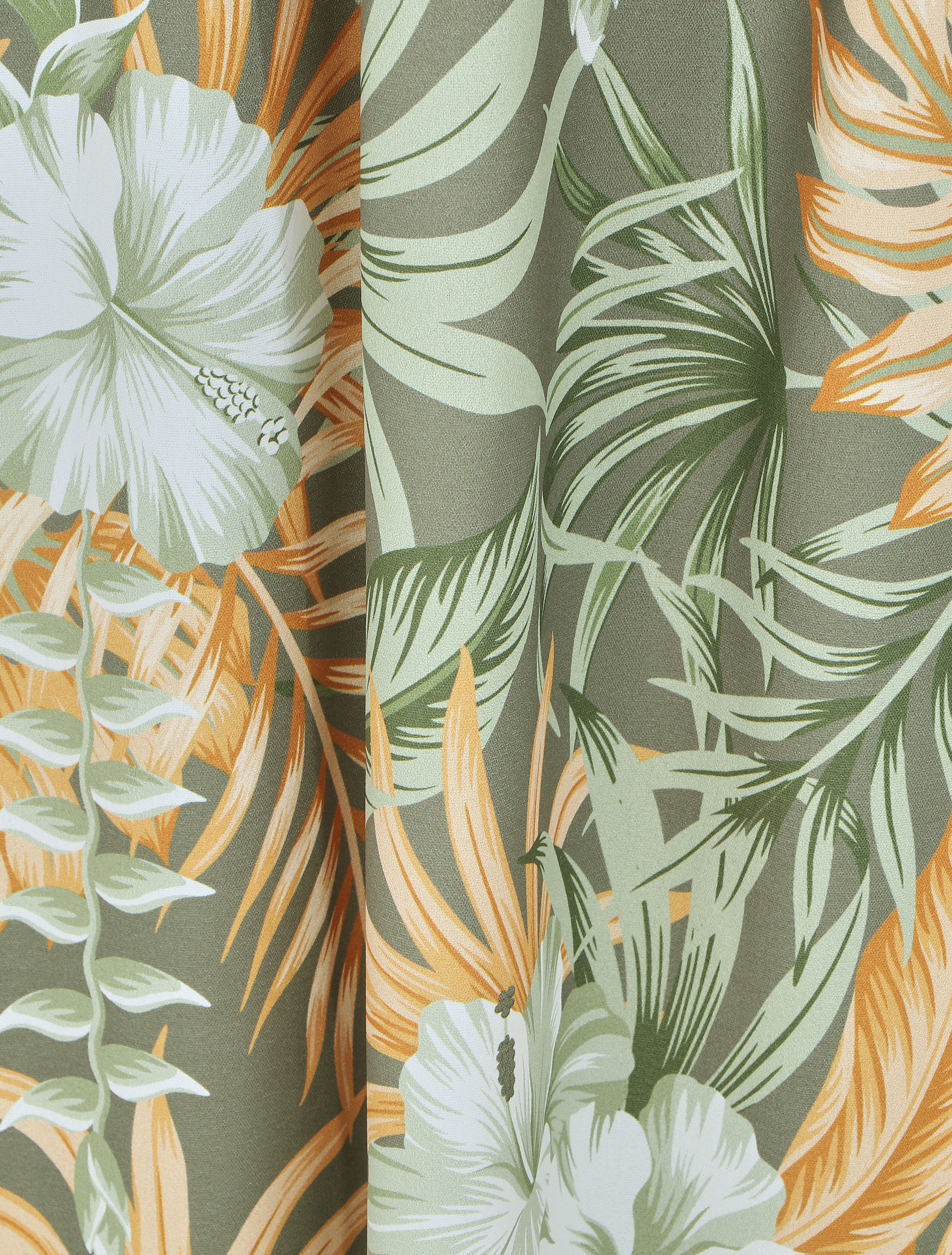 Jupe longue taille haute imprimé tropical - Vert - 3