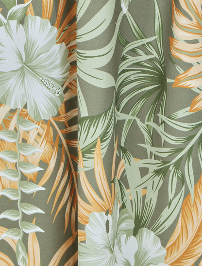 Jupe longue taille haute imprimé tropical - Vert - 3