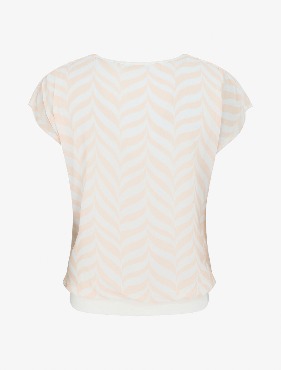 Top coupe droite imprimé graphique - Beige - 2
