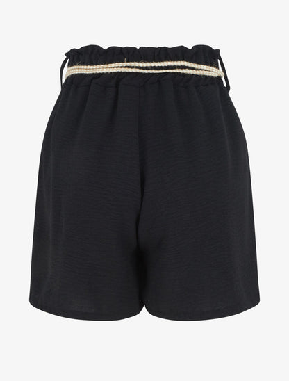 Short uni coupe droite - Noir - 2