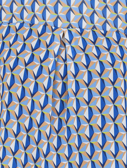 Top manches courtes imprimé mosaïque - Bleu - 3