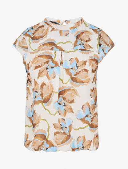 Top manches courtes imprimé floral - Beige - 5