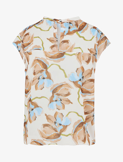 Top manches courtes imprimé floral - Beige - 2