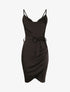 Robe satinée à col bénitier - Noir - 1
