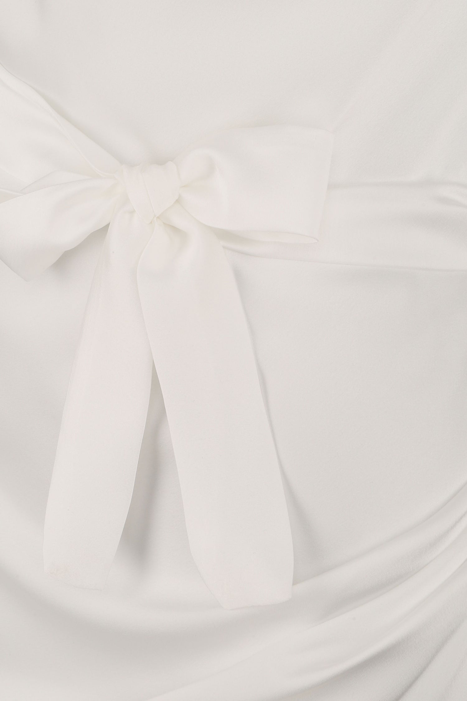 Robe satinée à col bénitier - Blanc - 3