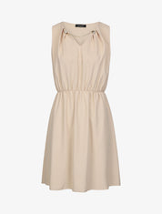 Robe courte sans manches à chaîne - Beige - 1