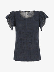 Top uni en maille - Marine - 5