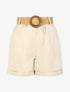 Short à revers uni - Beige - 4