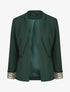 Veste droite à revers graphique - Vert foncé - 5