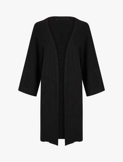 Gilet long uni - Noir - 4