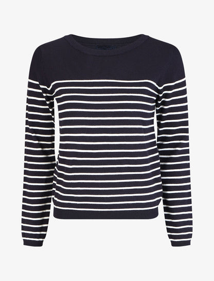 Pull marinière manches longues - Marine - 1