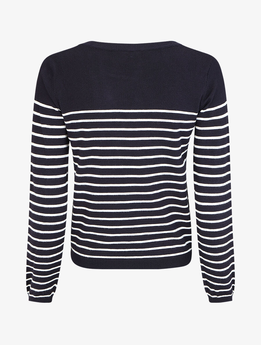 Pull marinière manches longues - Marine - 2