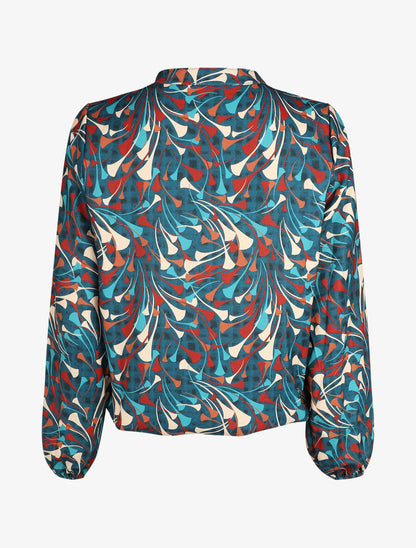 Top manches longues imprimé graphique - Bleu canard - 2