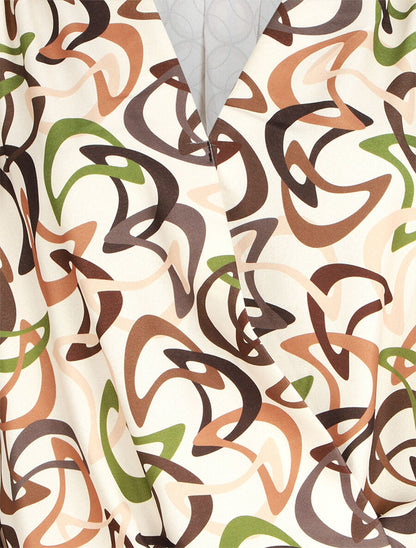 Top cache-coeur imprimé graphique - Beige - 3