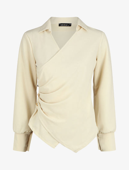 Top cache-coeur drapé - Beige - 6