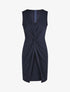 Robe ajustée sans manches à noeud - Marine - 4