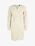 Robe courte ajustée à manches longues - Beige - 1
