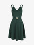 Robe droite à empiècement métal - Vert sapin - 6