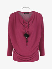 Pull droit col bénitier - Violine - 1