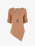 Pull droit asymétrique - Camel - 6