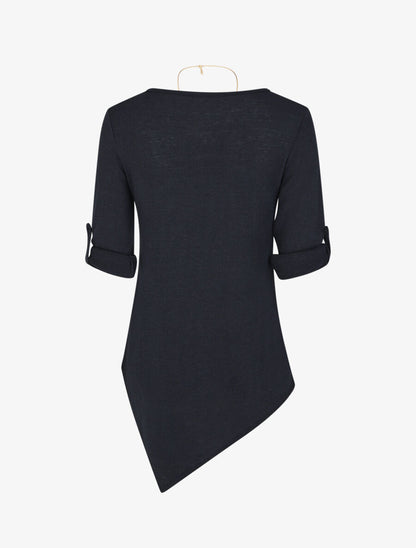 Pull droit asymétrique - Marine - 2