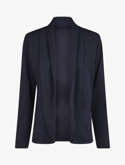 Blazer fin uni coupe droite - Marine - 4