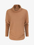 Pull ample uni à col roulé - Camel - 1