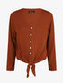 Pull fin à noeud coupe droite - Marron - 4