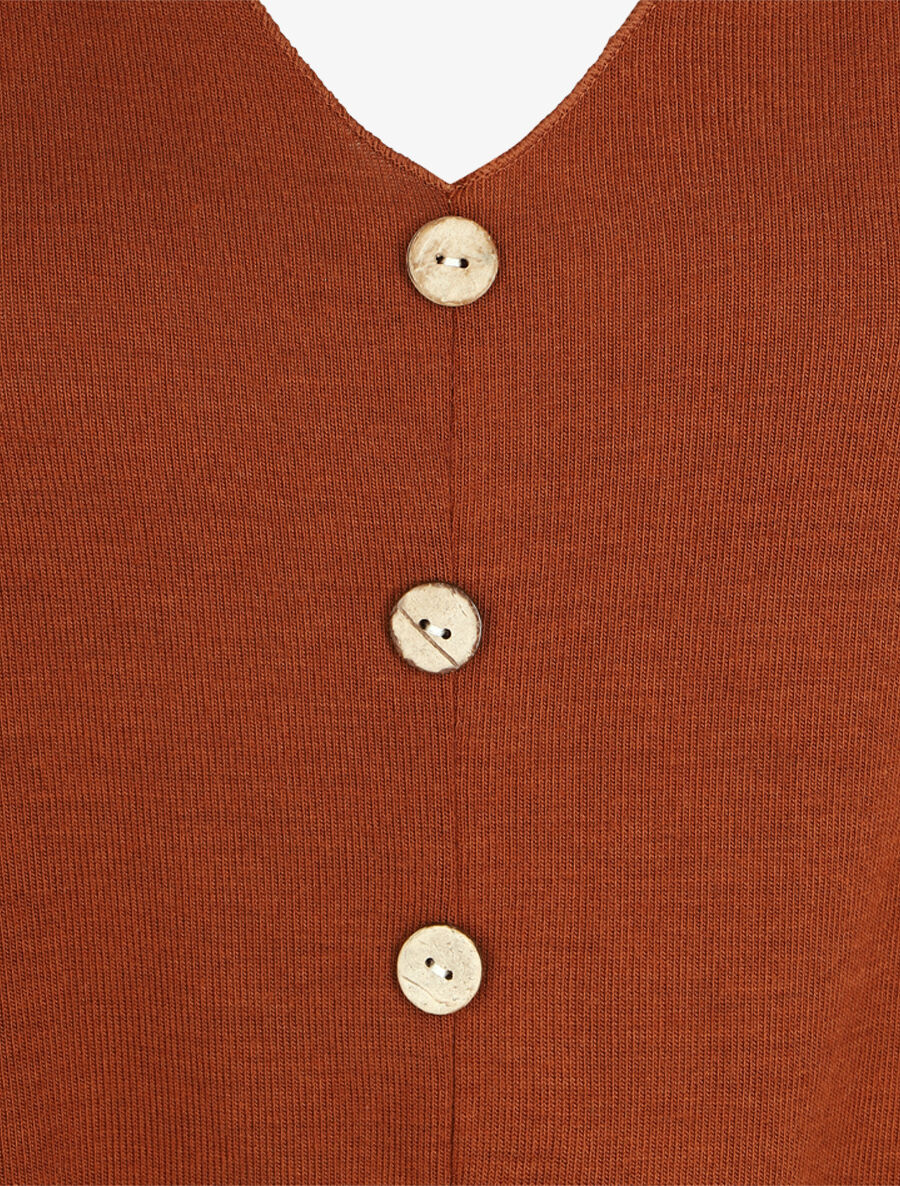Pull fin à noeud coupe droite - Marron - 3