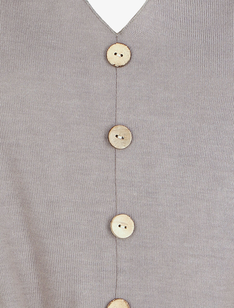Pull fin à noeud coupe droite - Taupe - 3