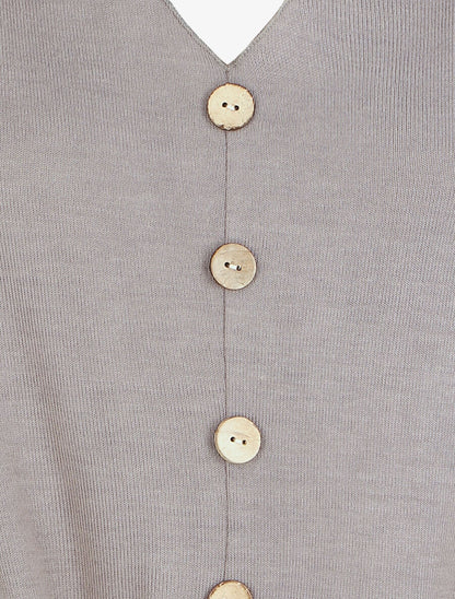 Pull fin à noeud coupe droite - Taupe - 3