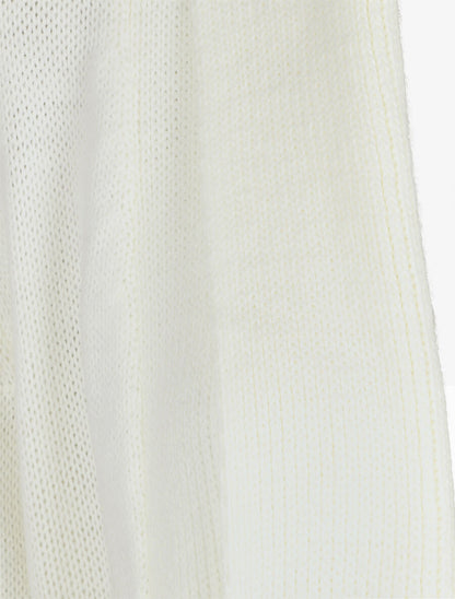 Gilet mi-long col châle - Blanc - 3