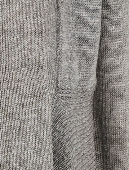 Gilet mi-long col châle - Gris - 3