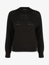 Pull droit maille fantaisie - Noir - 1