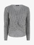 Pull droit torsadé en maille tressée - Gris - 1