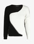 Pull droit bicolore - Noir/blanc - 1
