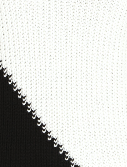 Pull droit bicolore - Noir/blanc - 3