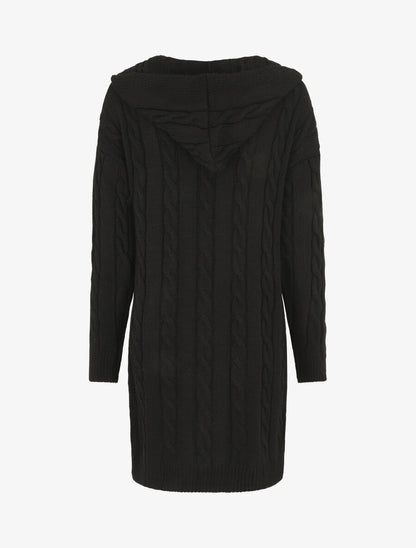Gilet long à capuche - Noir - 2