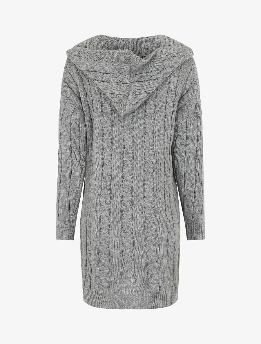 Gilet long à capuche - Gris - 2