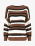 Pull loose à rayures - Marron - 1