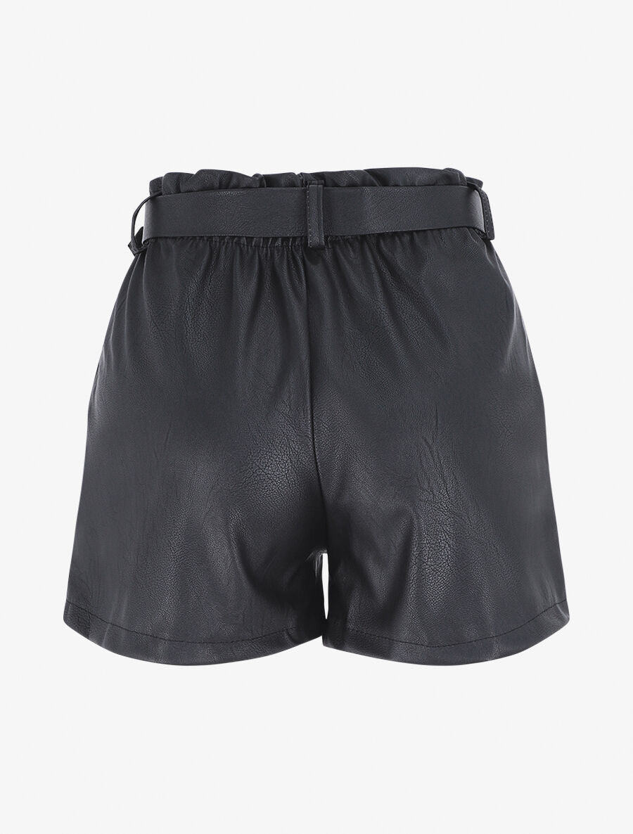 Short paper bag uni en simili - Noir - 2