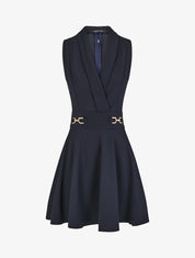 Robe patineuse courte sans manches - Marine - 4