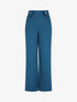Pantalon droit uni taille haute - Bleu canard - 1
