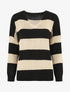 Pull oversize rayé et irisé - Noir - 4