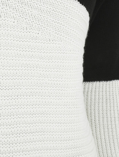 Pull droit texturé col bateau - Noir - 3