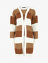 Gilet long rayé - Camel - 4